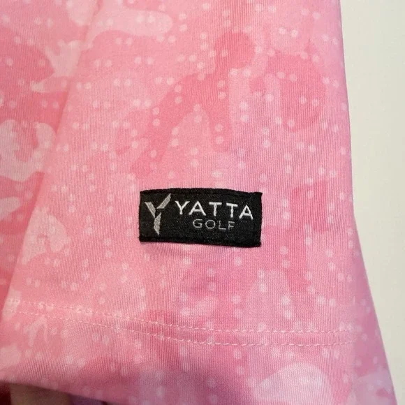 Yatta Golf Polo Shirt Mens XXL Pink Camo Geometric All Over print Active - Picture 4 of 7